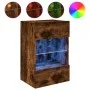 Wall-mounted TV cabinet with LED lights smoked oak 40x30x60.5 cm by , TV Furniture - Ref: Foro24-837086, Price: 42,04 €, Disc...