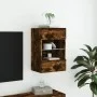 Wall-mounted TV cabinet with LED lights smoked oak 40x30x60.5 cm by , TV Furniture - Ref: Foro24-837086, Price: 42,04 €, Disc...