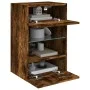 Wall-mounted TV cabinet with LED lights smoked oak 40x30x60.5 cm by , TV Furniture - Ref: Foro24-837086, Price: 42,04 €, Disc...