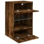 Wall-mounted TV cabinet with LED lights smoked oak 40x30x60.5 cm by , TV Furniture - Ref: Foro24-837086, Price: 42,04 €, Disc...
