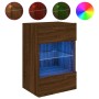 Wandmontierter TV-Schrank mit LED-Leuchten, braune Eiche, 40 x 30 x 60,5 cm von , TV-Möbel - Ref: Foro24-837090, Preis: 53,29...