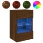 Wandmontierter TV-Schrank mit LED-Leuchten, braune Eiche, 40 x 30 x 60,5 cm von , TV-Möbel - Ref: Foro24-837090, Preis: 52,47...