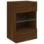 Wandmontierter TV-Schrank mit LED-Leuchten, braune Eiche, 40 x 30 x 60,5 cm von , TV-Möbel - Ref: Foro24-837090, Preis: 52,47...