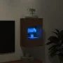Wall-mounted TV cabinet with LED lights brown oak 40x30x60.5 cm by , TV Furniture - Ref: Foro24-837090, Price: 52,47 €, Disco...