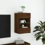 Wandmontierter TV-Schrank mit LED-Leuchten, braune Eiche, 40 x 30 x 60,5 cm von , TV-Möbel - Ref: Foro24-837090, Preis: 52,47...