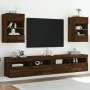Wandmontierter TV-Schrank mit LED-Leuchten, braune Eiche, 40 x 30 x 60,5 cm von , TV-Möbel - Ref: Foro24-837090, Preis: 52,47...