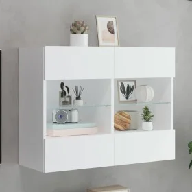 Wandmontierter TV-Schrank mit LED-Leuchten weiß 78,5 x 30 x 60,5 cm von , TV-Möbel - Ref: Foro24-837099, Preis: 67,35 €, Raba...