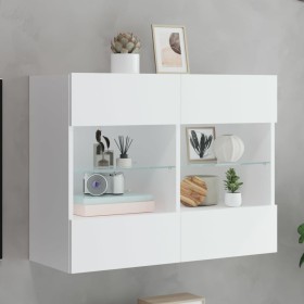 Wandmontierter TV-Schrank mit LED-Leuchten weiß 78,5 x 30 x 60,5 cm von , TV-Möbel - Ref: Foro24-837099, Preis: 68,22 €, Raba...