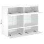 Wandmontierter TV-Schrank mit LED-Leuchten weiß 78,5 x 30 x 60,5 cm von , TV-Möbel - Ref: Foro24-837099, Preis: 68,22 €, Raba...