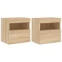TV cabinet wall LED lights 2 pcs Sonoma Oak 40x30x40 cm by , TV Furniture - Ref: Foro24-837174, Price: 58,81 €, Discount: %