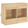 Wandmontierter TV-Schrank mit LED-Leuchten Sonoma-Eiche 78,5 x 30 x 60,5 cm von , TV-Möbel - Ref: Foro24-837101, Preis: 64,30...