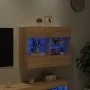 Wandmontierter TV-Schrank mit LED-Leuchten Sonoma-Eiche 78,5 x 30 x 60,5 cm von , TV-Möbel - Ref: Foro24-837101, Preis: 64,30...