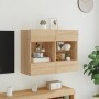 Wandmontierter TV-Schrank mit LED-Leuchten Sonoma-Eiche 78,5 x 30 x 60,5 cm von , TV-Möbel - Ref: Foro24-837101, Preis: 65,10...