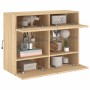 Wandmontierter TV-Schrank mit LED-Leuchten Sonoma-Eiche 78,5 x 30 x 60,5 cm von , TV-Möbel - Ref: Foro24-837101, Preis: 65,10...