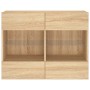 Wandmontierter TV-Schrank mit LED-Leuchten Sonoma-Eiche 78,5 x 30 x 60,5 cm von , TV-Möbel - Ref: Foro24-837101, Preis: 65,10...