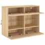 Wandmontierter TV-Schrank mit LED-Leuchten Sonoma-Eiche 78,5 x 30 x 60,5 cm von , TV-Möbel - Ref: Foro24-837101, Preis: 65,10...