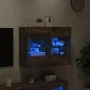 Mueble TV de pared con luces LED roble ahumado 78,5x30x60,5 cm de , Muebles TV - Ref: Foro24-837103, Precio: 63,92 €, Descuen...
