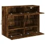 Mueble TV de pared con luces LED roble ahumado 78,5x30x60,5 cm de , Muebles TV - Ref: Foro24-837103, Precio: 63,92 €, Descuen...