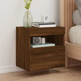 Mueble de TV de pared con luces LED roble marrón 40x30x40 cm de , Muebles TV - Ref: Foro24-837181, Precio: 34,91 €, Descuento: %