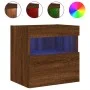 Wall-mounted TV cabinet with LED lights brown oak 40x30x40 cm by , TV Furniture - Ref: Foro24-837181, Price: 34,91 €, Discoun...