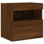 Wandmontierter TV-Schrank mit LED-Leuchten, braune Eiche, 40 x 30 x 40 cm von , TV-Möbel - Ref: Foro24-837181, Preis: 34,91 €...