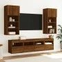 Wall-mounted TV cabinet with LED lights brown oak 40x30x40 cm by , TV Furniture - Ref: Foro24-837181, Price: 34,91 €, Discoun...