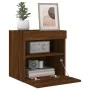 Wall-mounted TV cabinet with LED lights brown oak 40x30x40 cm by , TV Furniture - Ref: Foro24-837181, Price: 34,91 €, Discoun...