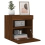 Wandmontierter TV-Schrank mit LED-Leuchten, braune Eiche, 40 x 30 x 40 cm von , TV-Möbel - Ref: Foro24-837181, Preis: 35,33 €...
