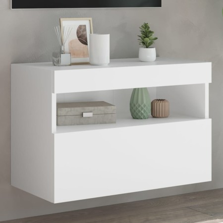 Wandmontierter TV-Schrank mit LED-Leuchten weiß 60x30x40 cm von , TV-Möbel - Ref: Foro24-837183, Preis: 50,94 €, Rabatt: %