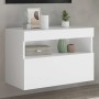 Mueble de TV de pared con luces LED blanco 60x30x40 cm de , Muebles TV - Ref: Foro24-837183, Precio: 52,66 €, Descuento: %