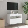 Wandmontierter TV-Schrank mit LED-Leuchten weiß 60x30x40 cm von , TV-Möbel - Ref: Foro24-837183, Preis: 50,07 €, Rabatt: %