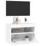 Wandmontierter TV-Schrank mit LED-Leuchten weiß 60x30x40 cm von , TV-Möbel - Ref: Foro24-837183, Preis: 50,07 €, Rabatt: %