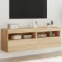 TV cabinet wall LED lights 2 pcs Sonoma Oak 60x30x40 cm by , TV Furniture - Ref: Foro24-837188, Price: 81,94 €, Discount: %