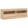 TV cabinet wall LED lights 2 pcs Sonoma Oak 60x30x40 cm by , TV Furniture - Ref: Foro24-837188, Price: 81,94 €, Discount: %