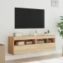 TV cabinet wall LED lights 2 pcs Sonoma Oak 60x30x40 cm by , TV Furniture - Ref: Foro24-837188, Price: 81,94 €, Discount: %