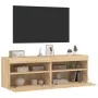 TV cabinet wall LED lights 2 pcs Sonoma Oak 60x30x40 cm by , TV Furniture - Ref: Foro24-837188, Price: 81,94 €, Discount: %