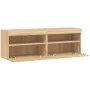 TV cabinet wall LED lights 2 pcs Sonoma Oak 60x30x40 cm by , TV Furniture - Ref: Foro24-837188, Price: 81,94 €, Discount: %