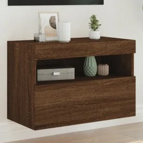 Wandmontierter TV-Schrank mit LED-Leuchten, braune Eiche, 60 x 30 x 40 cm von , TV-Möbel - Ref: Foro24-837195, Preis: 50,59 €...