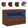 Mueble de TV de pared con luces LED roble marrón 60x30x40 cm de , Muebles TV - Ref: Foro24-837195, Precio: 53,16 €