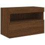 Mueble de TV de pared con luces LED roble marrón 60x30x40 cm de , Muebles TV - Ref: Foro24-837195, Precio: 53,16 €