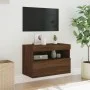 Mueble de TV de pared con luces LED roble marrón 60x30x40 cm de , Muebles TV - Ref: Foro24-837195, Precio: 50,59 €, Descuento: %