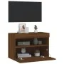 Mueble de TV de pared con luces LED roble marrón 60x30x40 cm de , Muebles TV - Ref: Foro24-837195, Precio: 50,59 €, Descuento: %