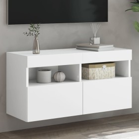 Wandmontierter TV-Schrank mit LED-Leuchten weiß 80x30x40 cm von , TV-Möbel - Ref: Foro24-837197, Preis: 62,73 €, Rabatt: %