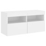 Wandmontierter TV-Schrank mit LED-Leuchten weiß 80x30x40 cm von , TV-Möbel - Ref: Foro24-837197, Preis: 62,73 €, Rabatt: %