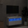 Wandmontierter TV-Schrank mit LED-Leuchten weiß 80x30x40 cm von , TV-Möbel - Ref: Foro24-837197, Preis: 62,73 €, Rabatt: %