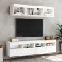 Wall-mounted TV cabinet with LED lights white 80x30x40 cm by , TV Furniture - Ref: Foro24-837197, Price: 61,76 €, Discount: %