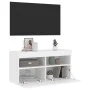 Wall-mounted TV cabinet with LED lights white 80x30x40 cm by , TV Furniture - Ref: Foro24-837197, Price: 61,76 €, Discount: %