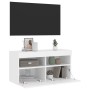 Wandmontierter TV-Schrank mit LED-Leuchten weiß 80x30x40 cm von , TV-Möbel - Ref: Foro24-837197, Preis: 62,73 €, Rabatt: %