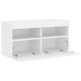 Wall-mounted TV cabinet with LED lights white 80x30x40 cm by , TV Furniture - Ref: Foro24-837197, Price: 61,76 €, Discount: %