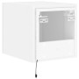 Wandmontierter TV-Schrank mit LED-Leuchten weiß 30,5x35x30 cm von , TV-Möbel - Ref: Foro24-837218, Preis: 35,55 €, Rabatt: %